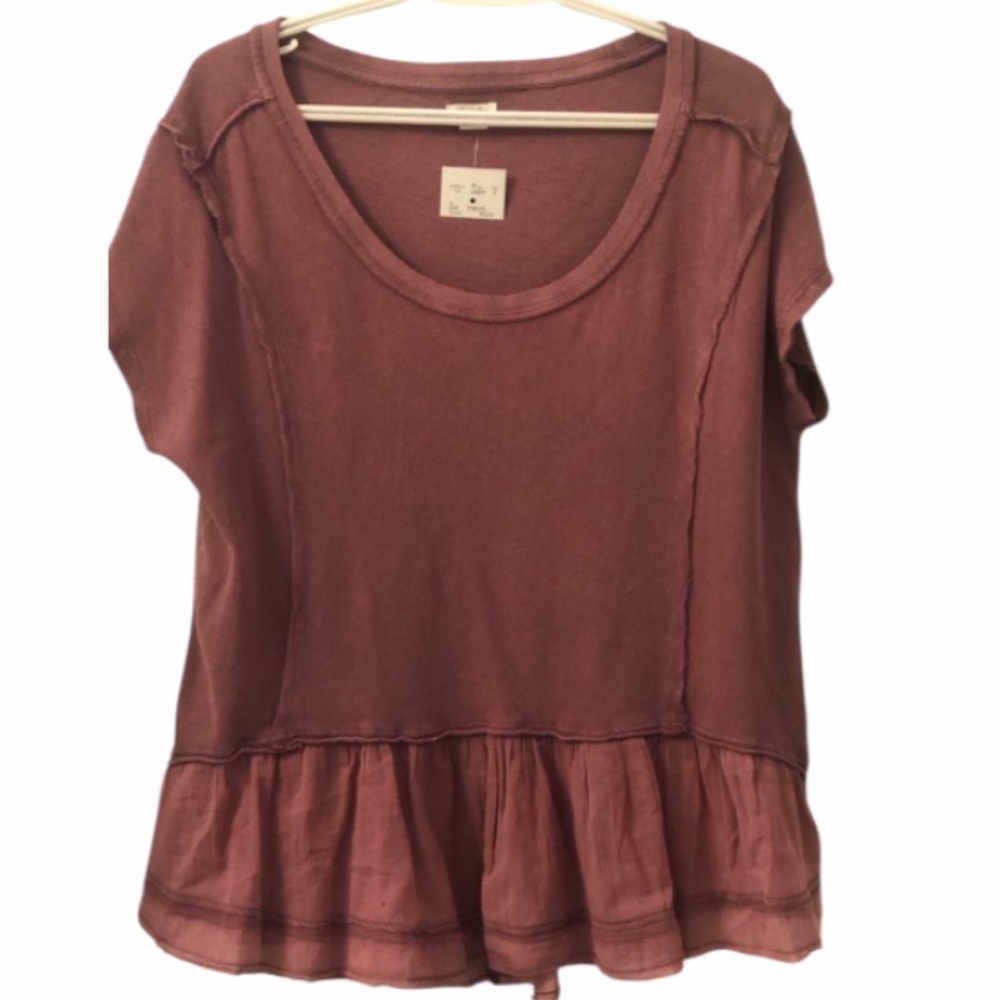 💚💚Boho top cotton pretty fabric hem and seams raw unfinished. Pinky colour.